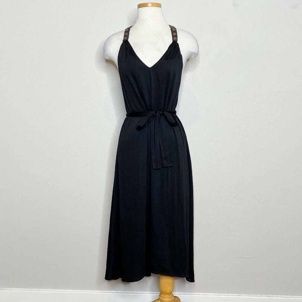 Hunter Dixon Black Midi Racerback V-Neck Dress - Picture 7 of 7